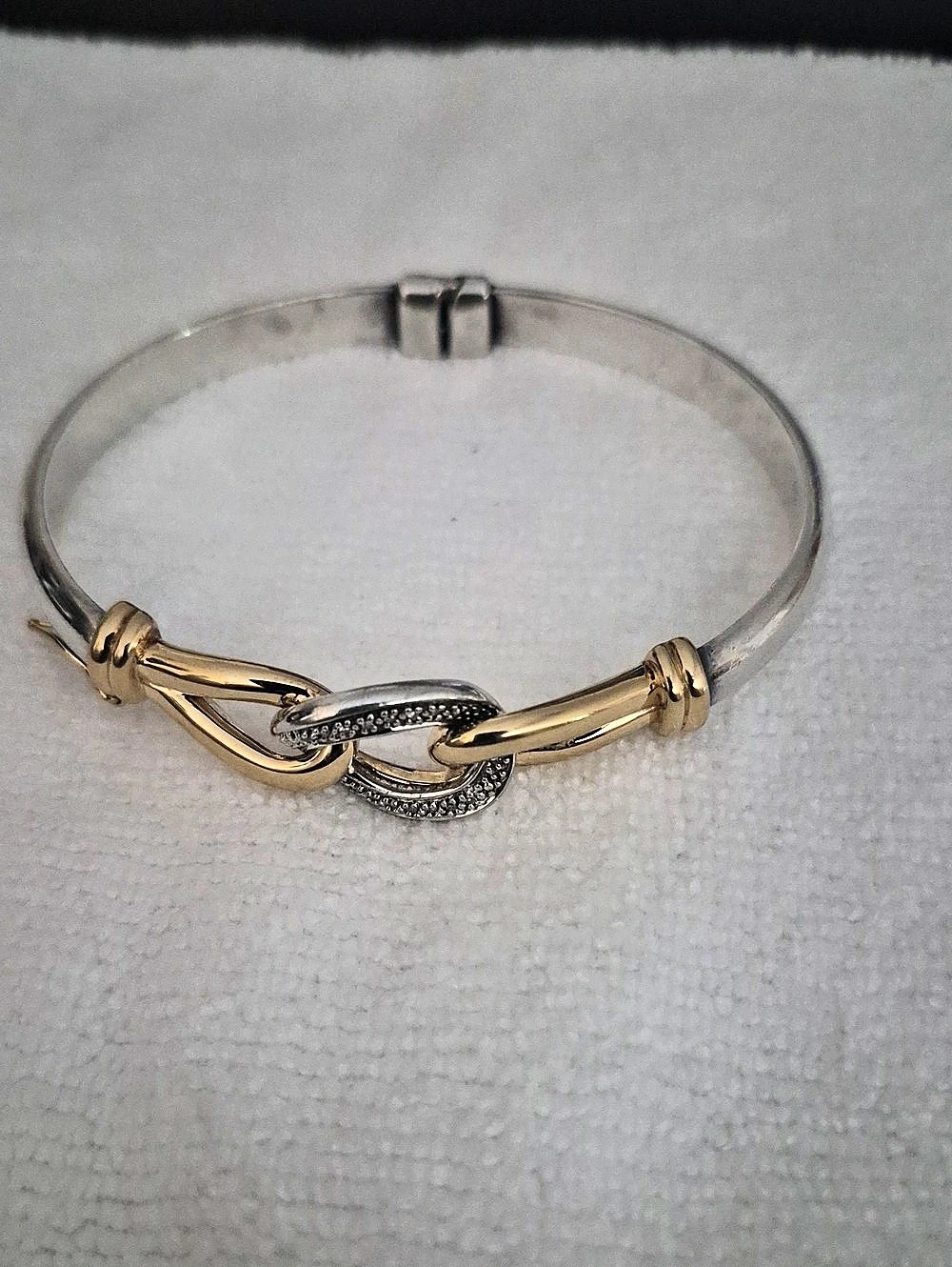 Two-Tone Link Bracelet Featuring 925 Sterling Silver, 14k And Diamonds.